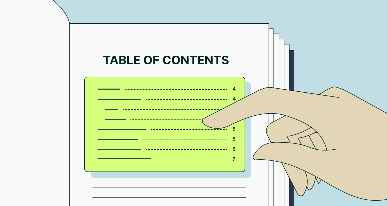 Table of Contents for Newsletter